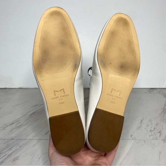 Marc Fisher Elenda White Leather Loafer 6 1/2 M - Picture 13 of 14